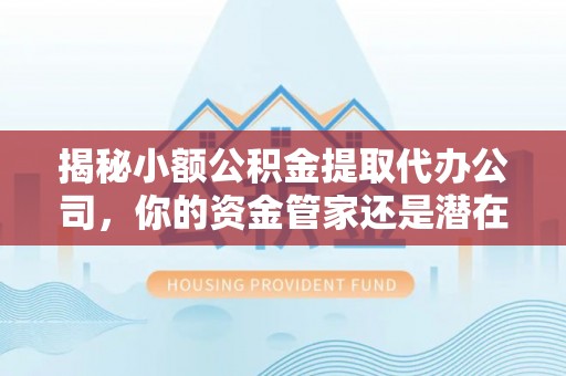 嵩明揭秘小额公积金提取代办公司，你的资金管家还是潜在风险？