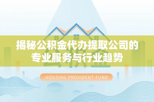 洮北揭秘公积金代办提取公司的专业服务与行业趋势